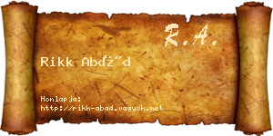 Rikk Abád névjegykártya